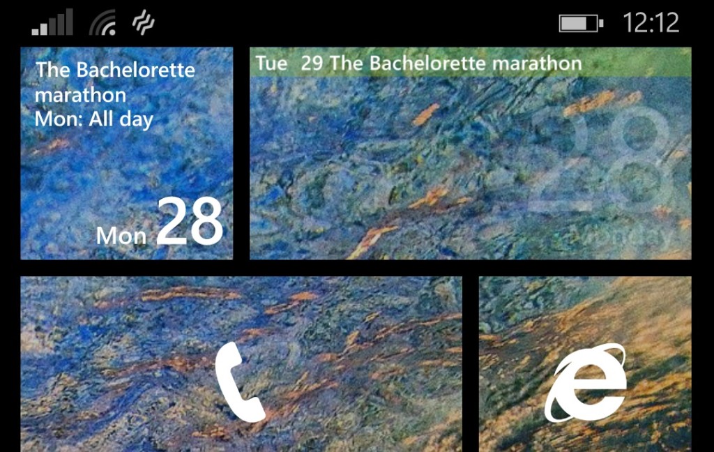 Calendar live tile bug1 - Screenshot Robert C. Johnston